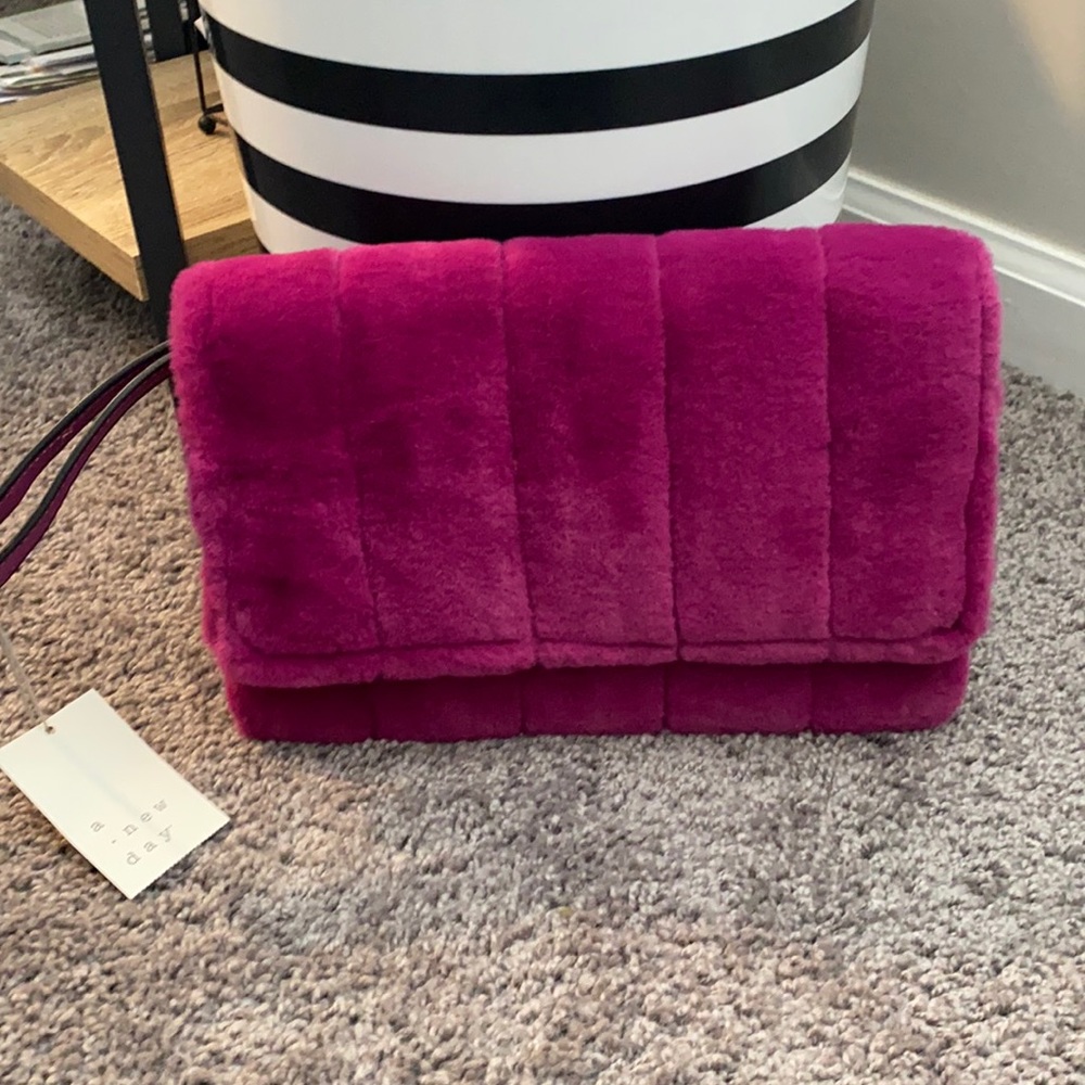 COPY - Fuschia Faux Fur Clutch